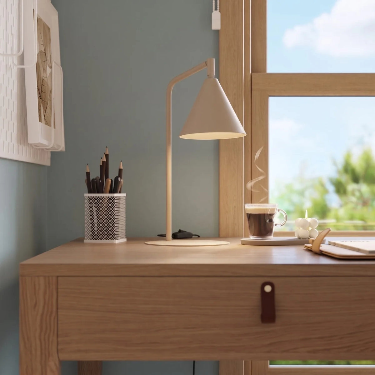 
Design Tischlampe „Nox“ - Taupe