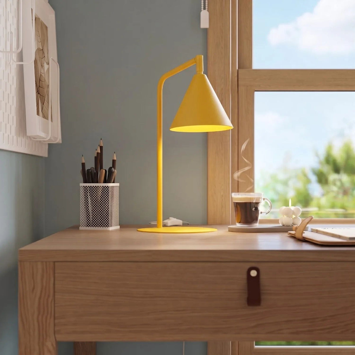 
Design Tischlampe „Nox“ - Gelb