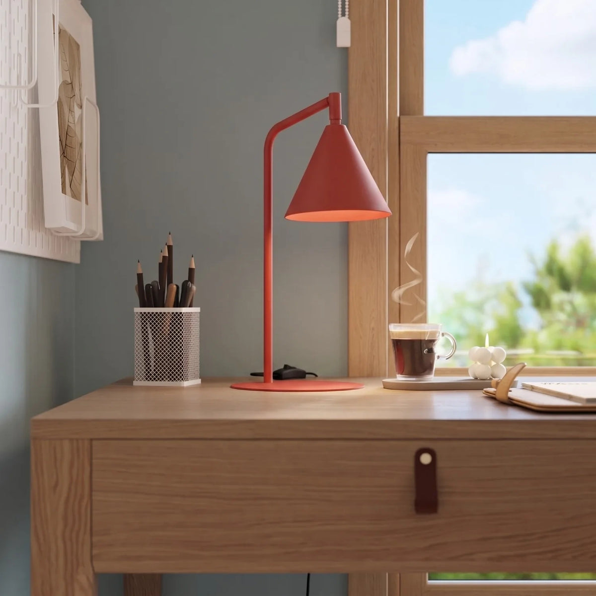 
Design Tischlampe „Nox“ - Rot