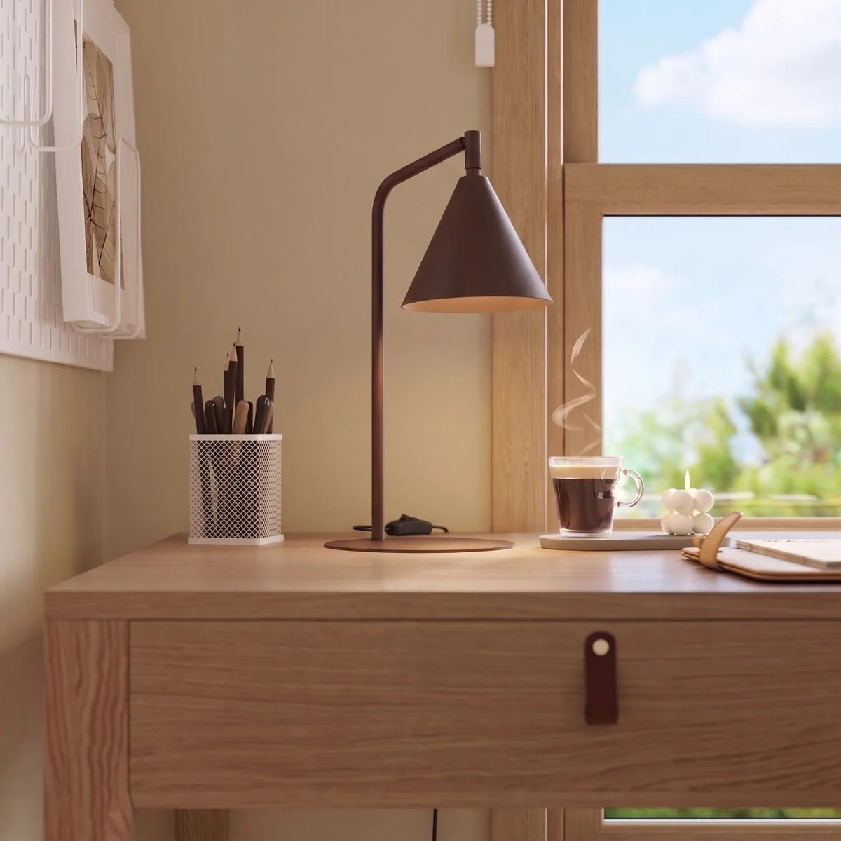 
Design Tischlampe „Nox“ - Braun