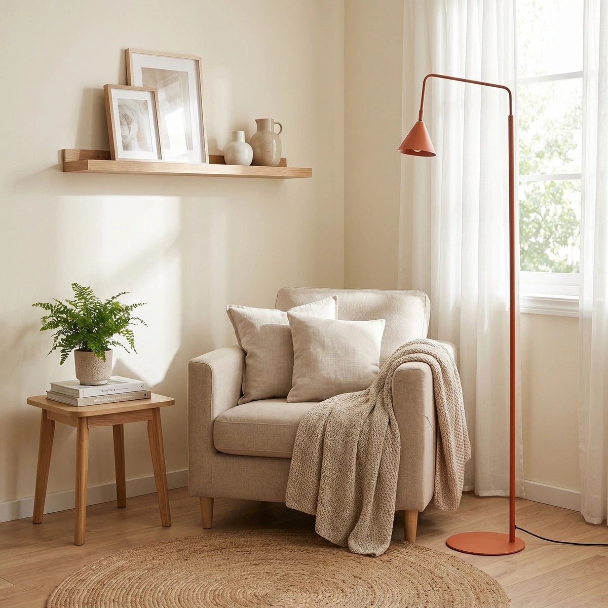 
Design Stehlampe „Nox“ - Ockerrot