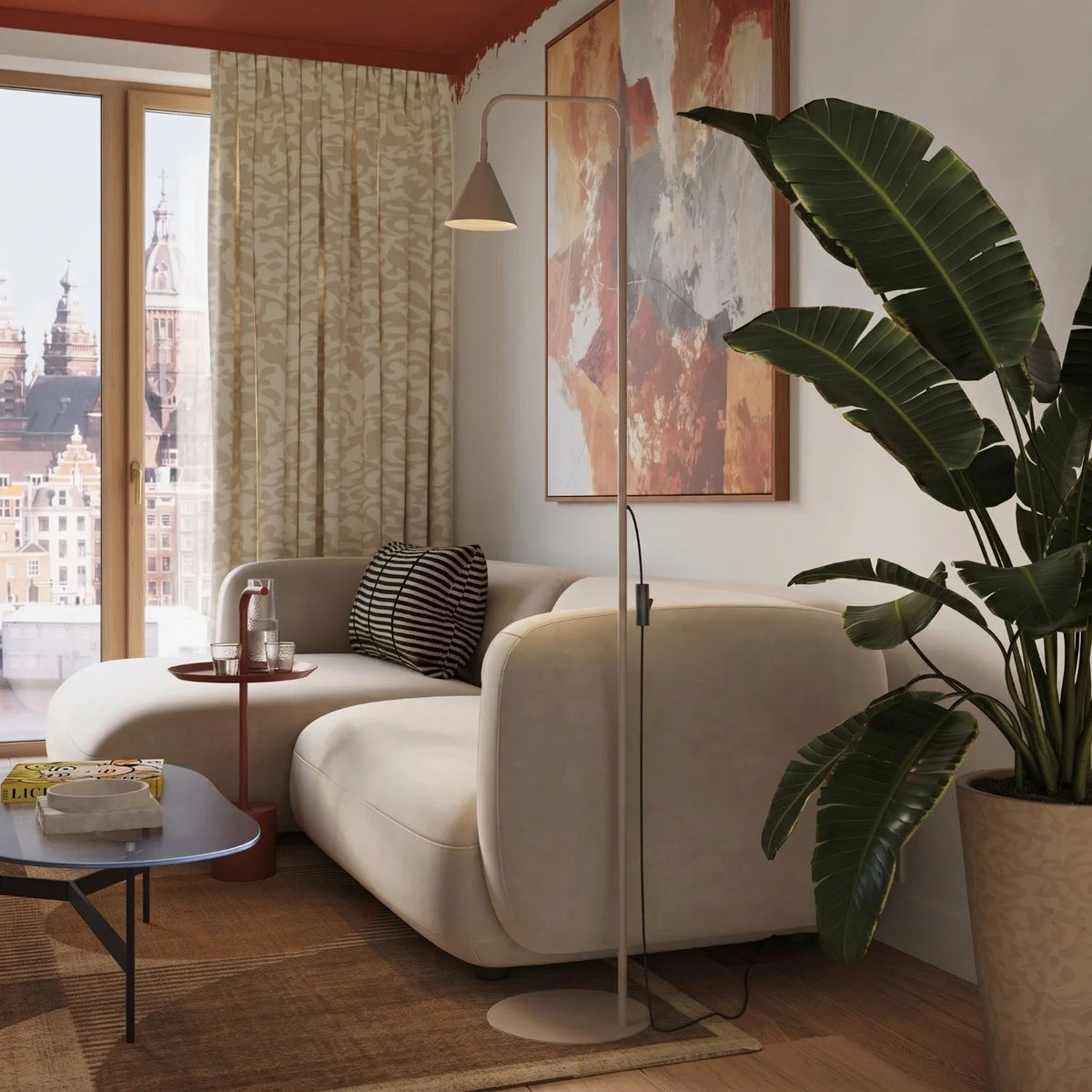 
Design Stehlampe „Nox“ - Taupe