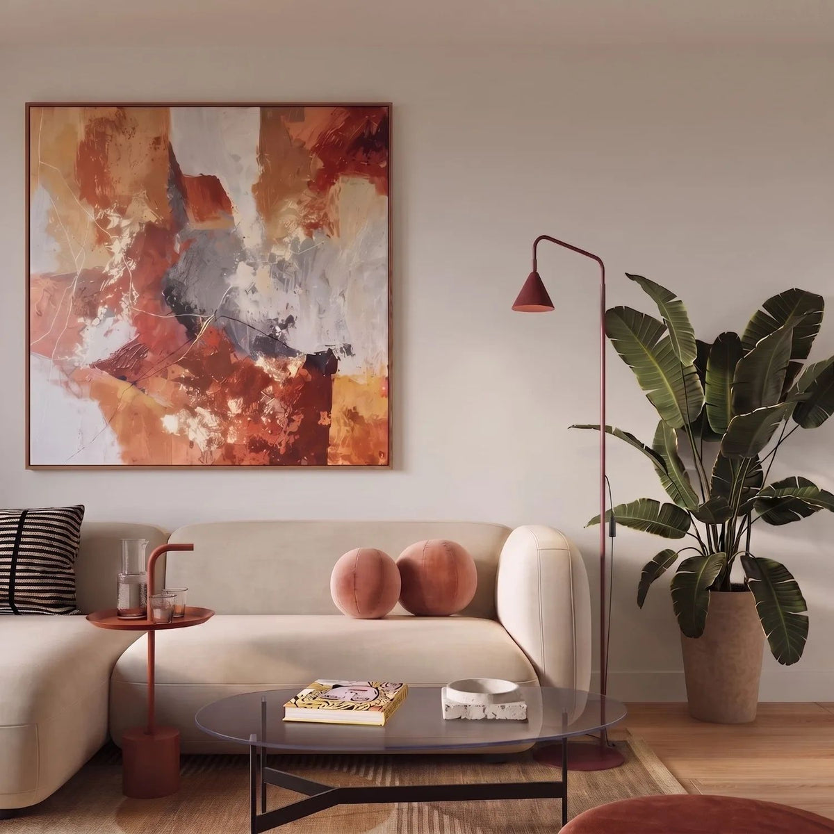 
Design Stehlampe „Nox“ - Burgundrot