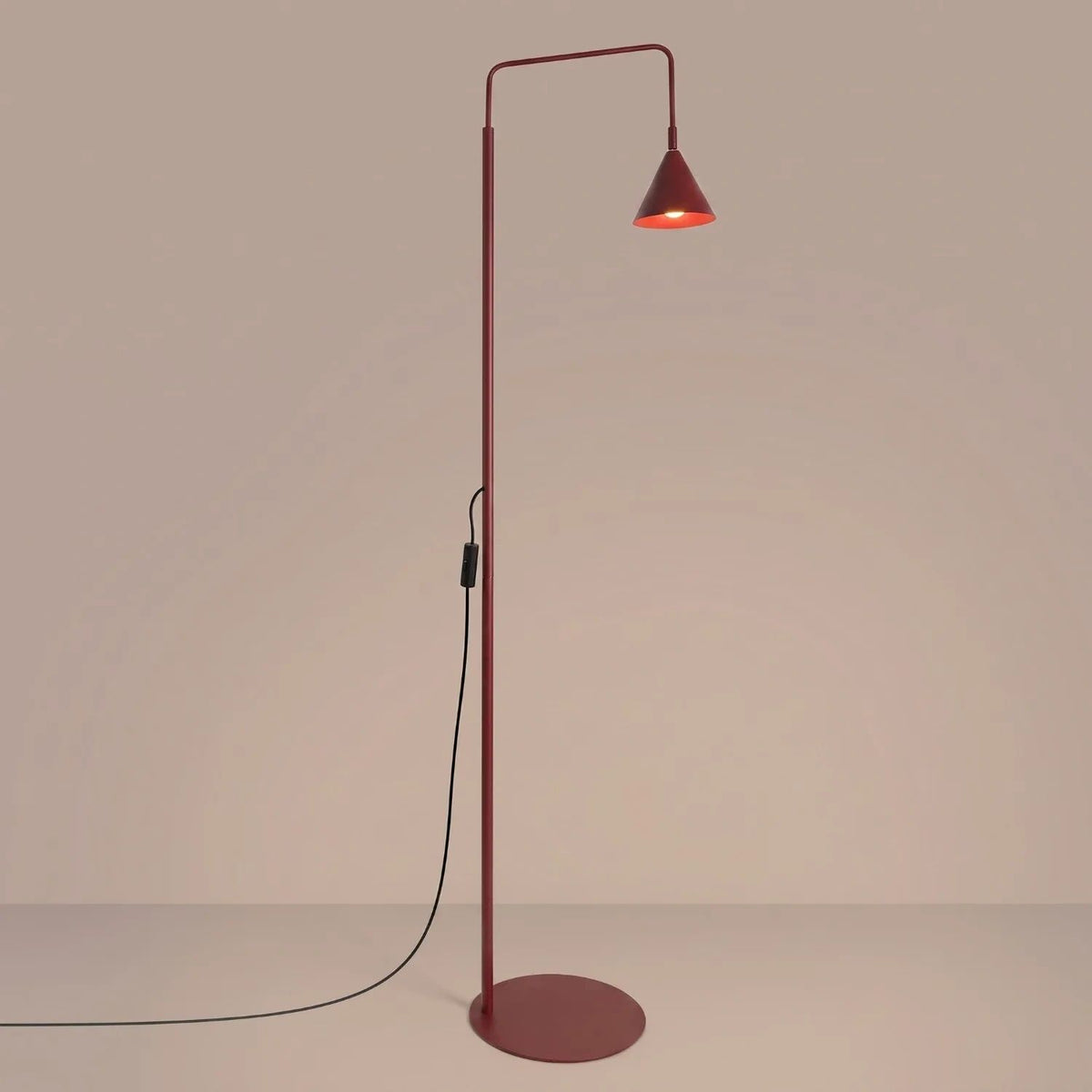 
Design Stehlampe „Nox“ - Burgundrot