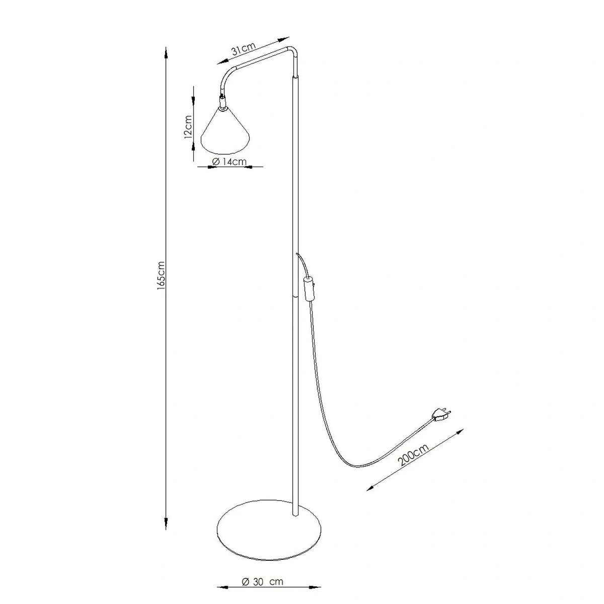 
Design Stehlampe „Nox“ - Burgundrot