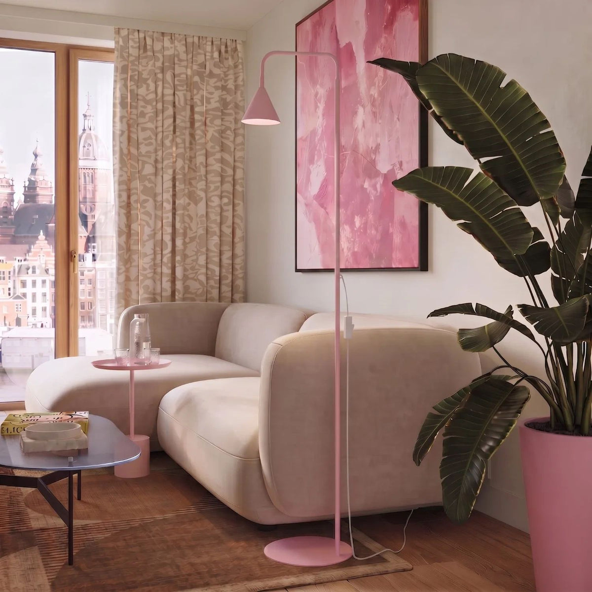 
Design Stehlampe „Nox“ - Rosa