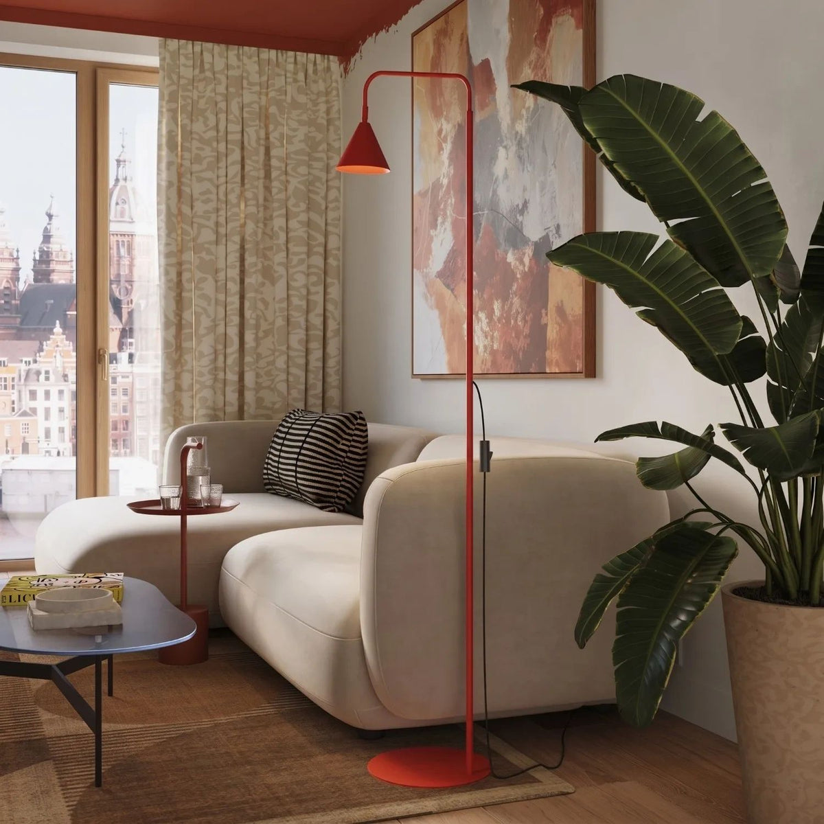
Design Stehlampe „Nox“ - Rot