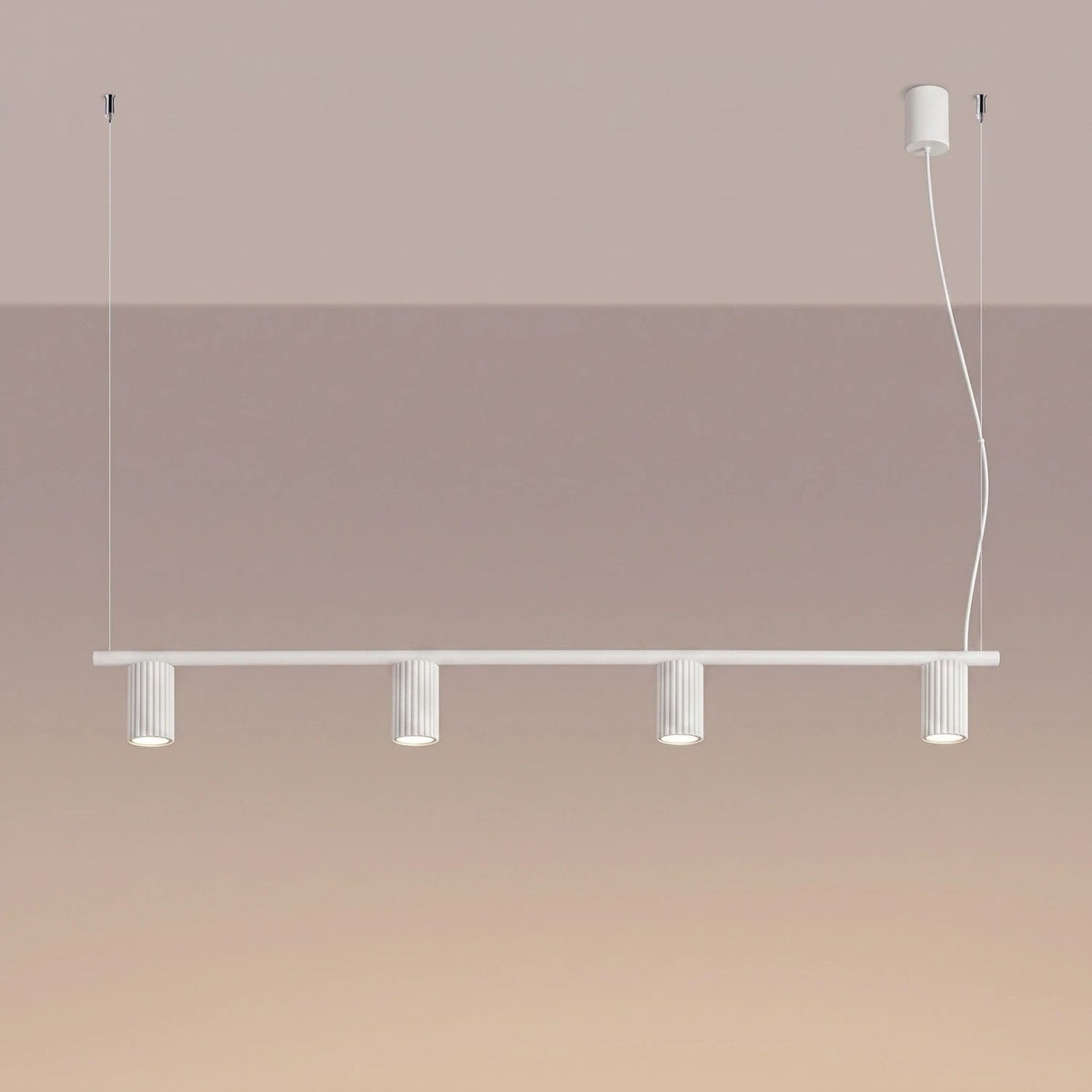 
Design Hängelampe „Karbon“ 4-flammig - Weiss
