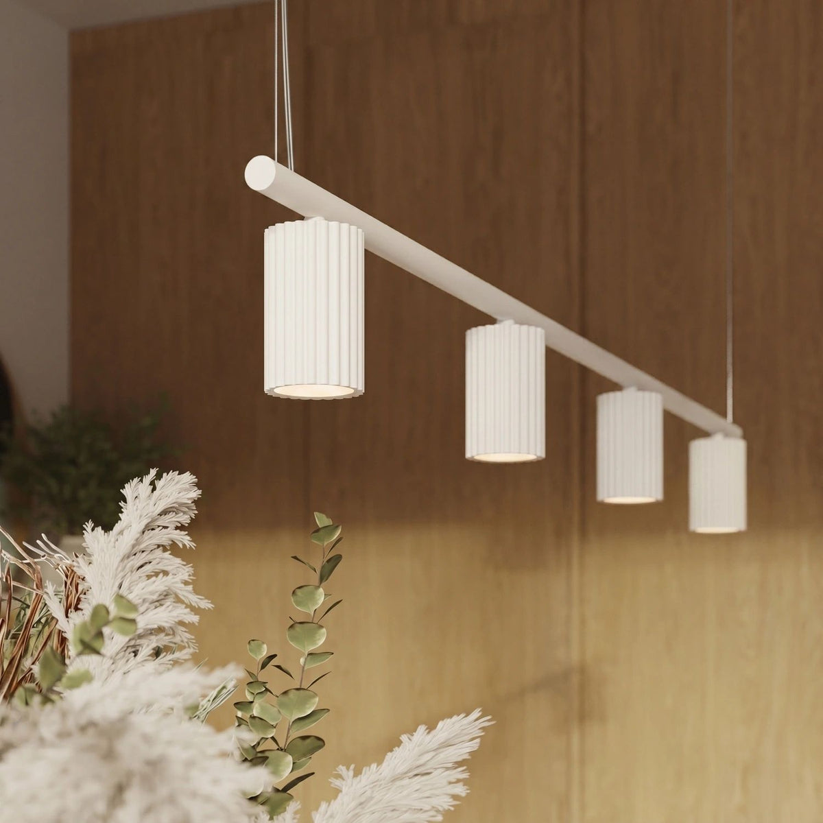 
Design Hängelampe „Karbon“ 4-flammig - Weiss