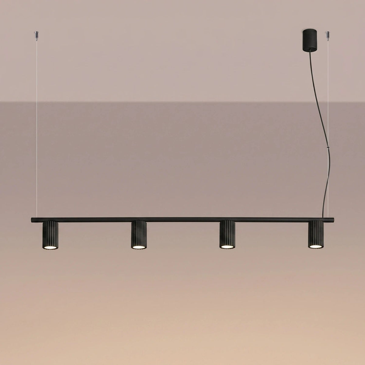 
Design Hängelampe „Karbon“ 4-flammig - Schwarz
