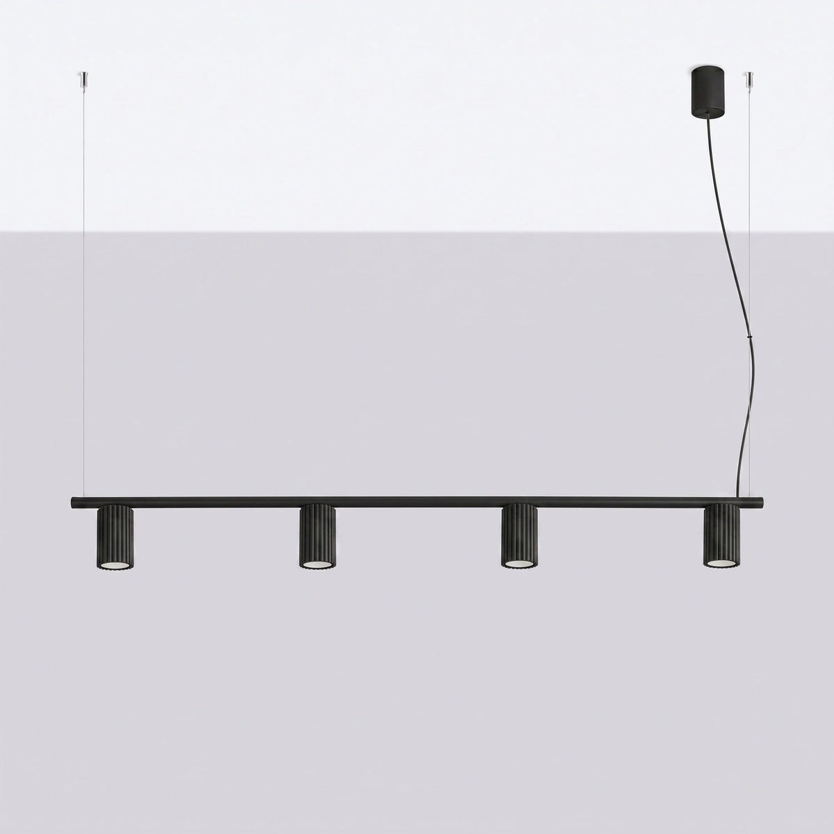 
Design Hängelampe „Karbon“ 4-flammig - Schwarz