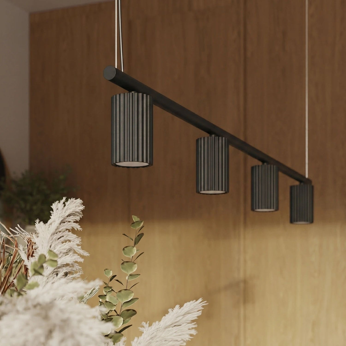 
Design Hängelampe „Karbon“ 4-flammig - Schwarz