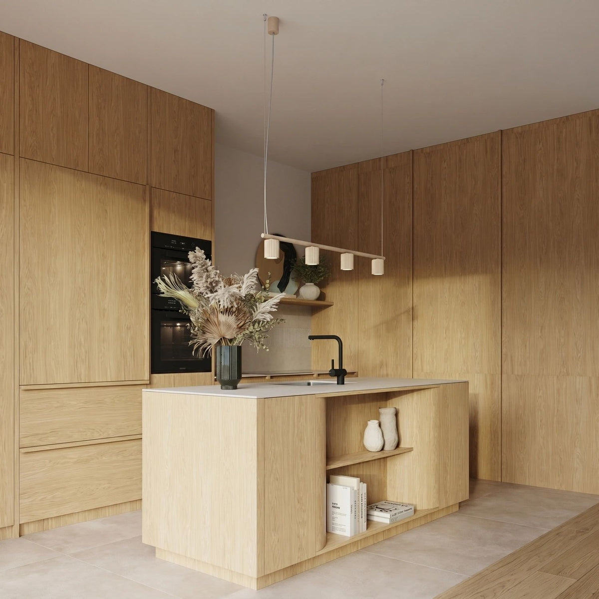 
Lampada a sospensione di design «Karbon» a 4 luci - Beige