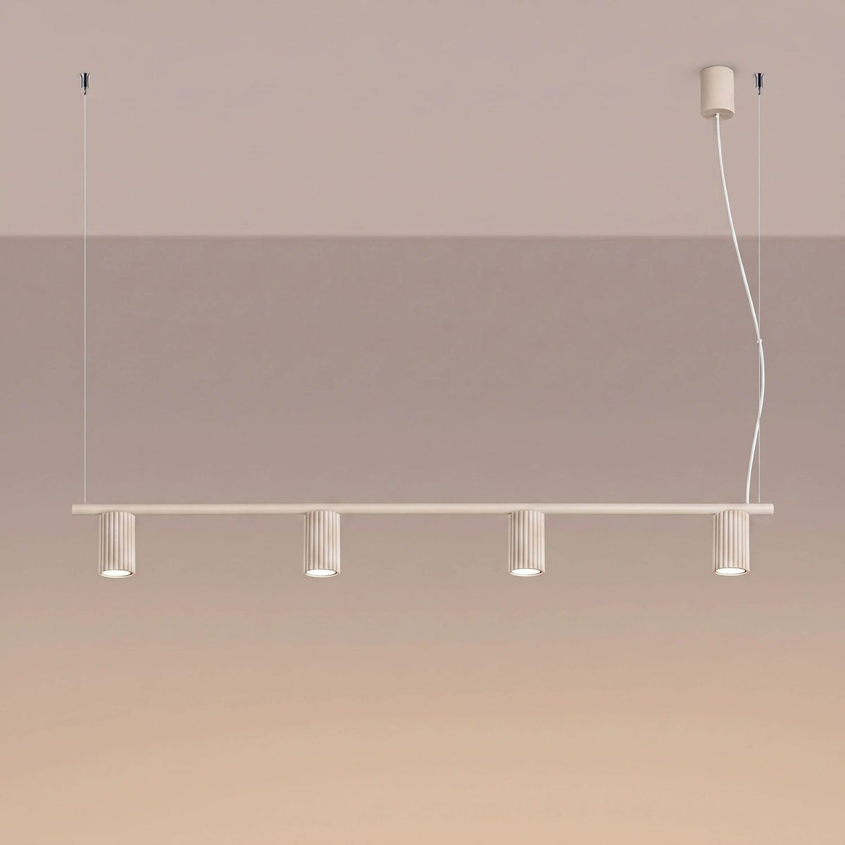 
Lampada a sospensione di design «Karbon» a 4 luci - Beige