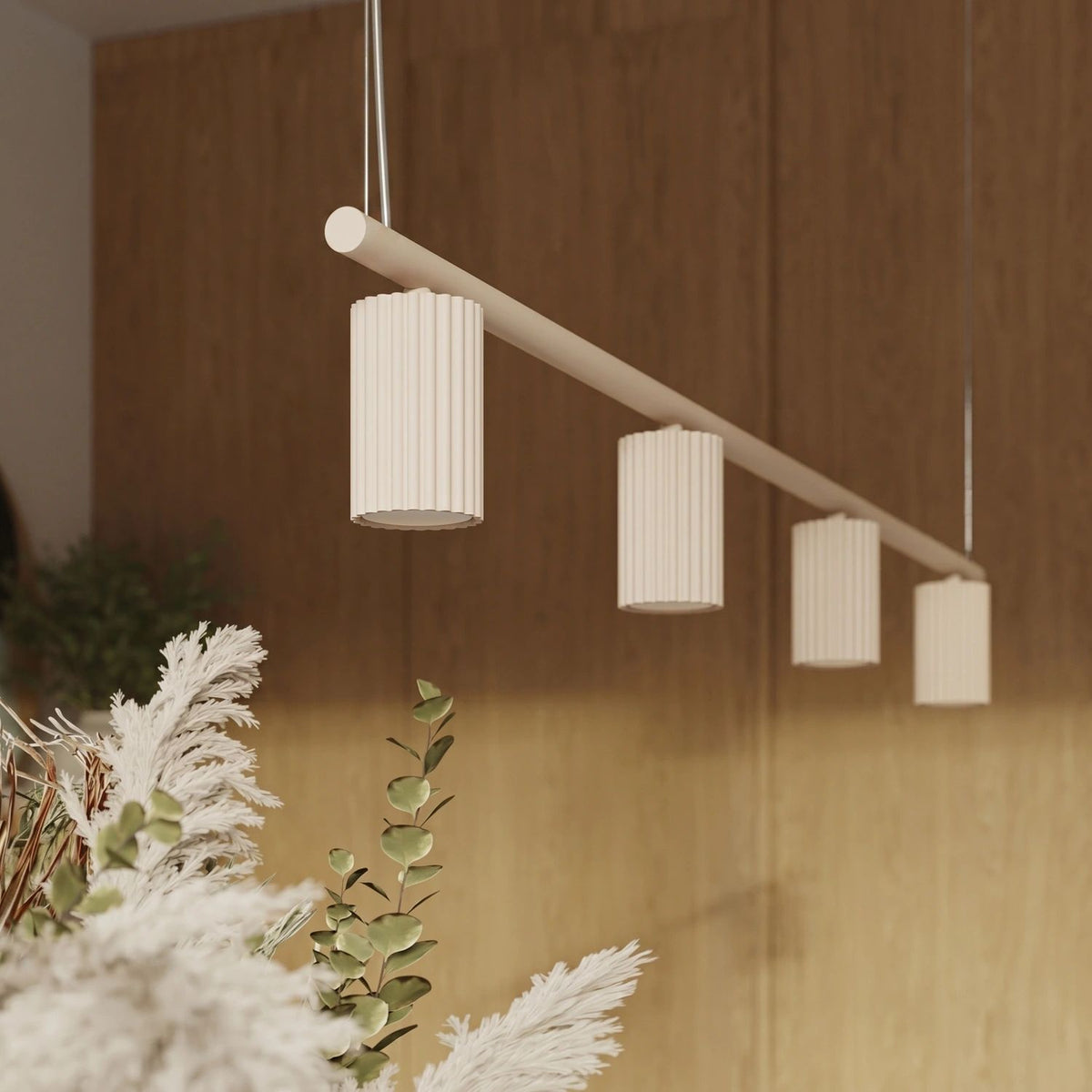 
Lampada a sospensione di design «Karbon» a 4 luci - Beige