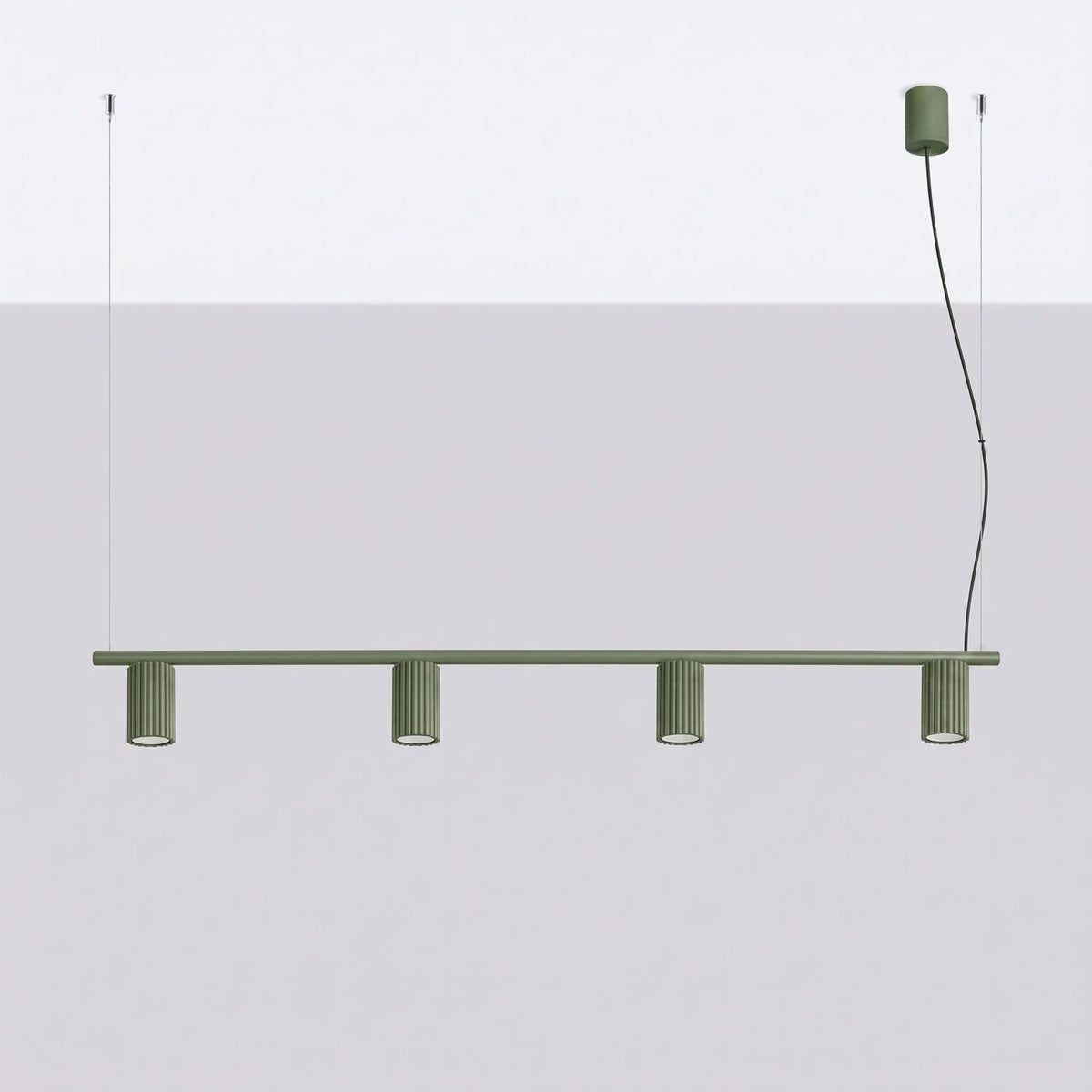 
Design Hängelampe „Karbon“ 4-flammig - Olivgrün