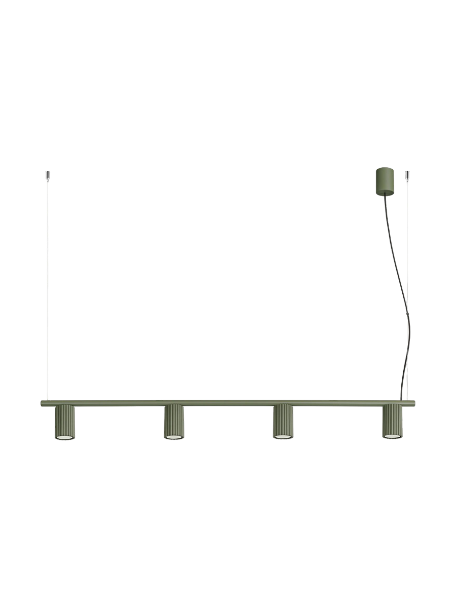 
Design Hängelampe „Karbon“ 4-flammig - Olivgrün