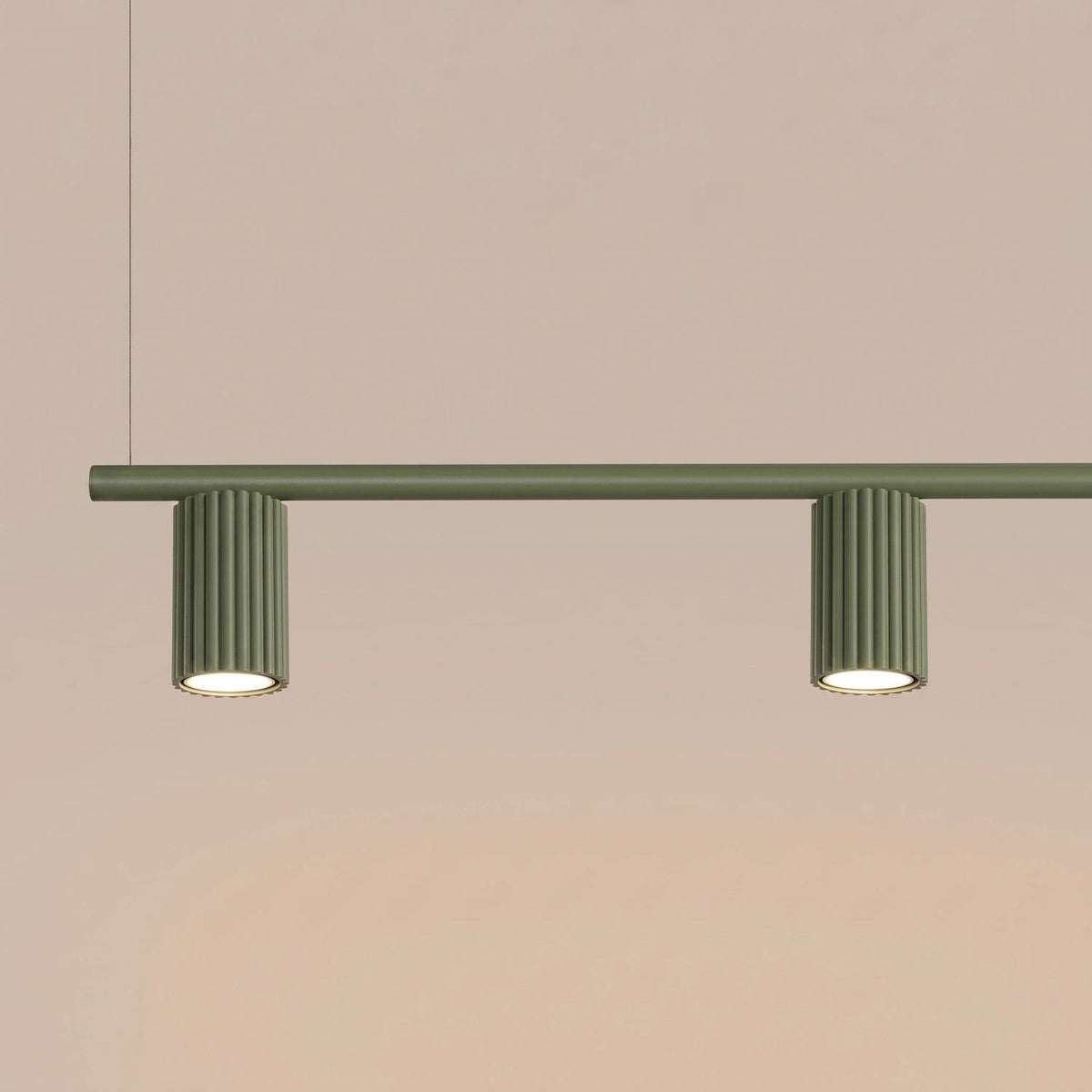 
Design Hängelampe „Karbon“ 4-flammig - Olivgrün