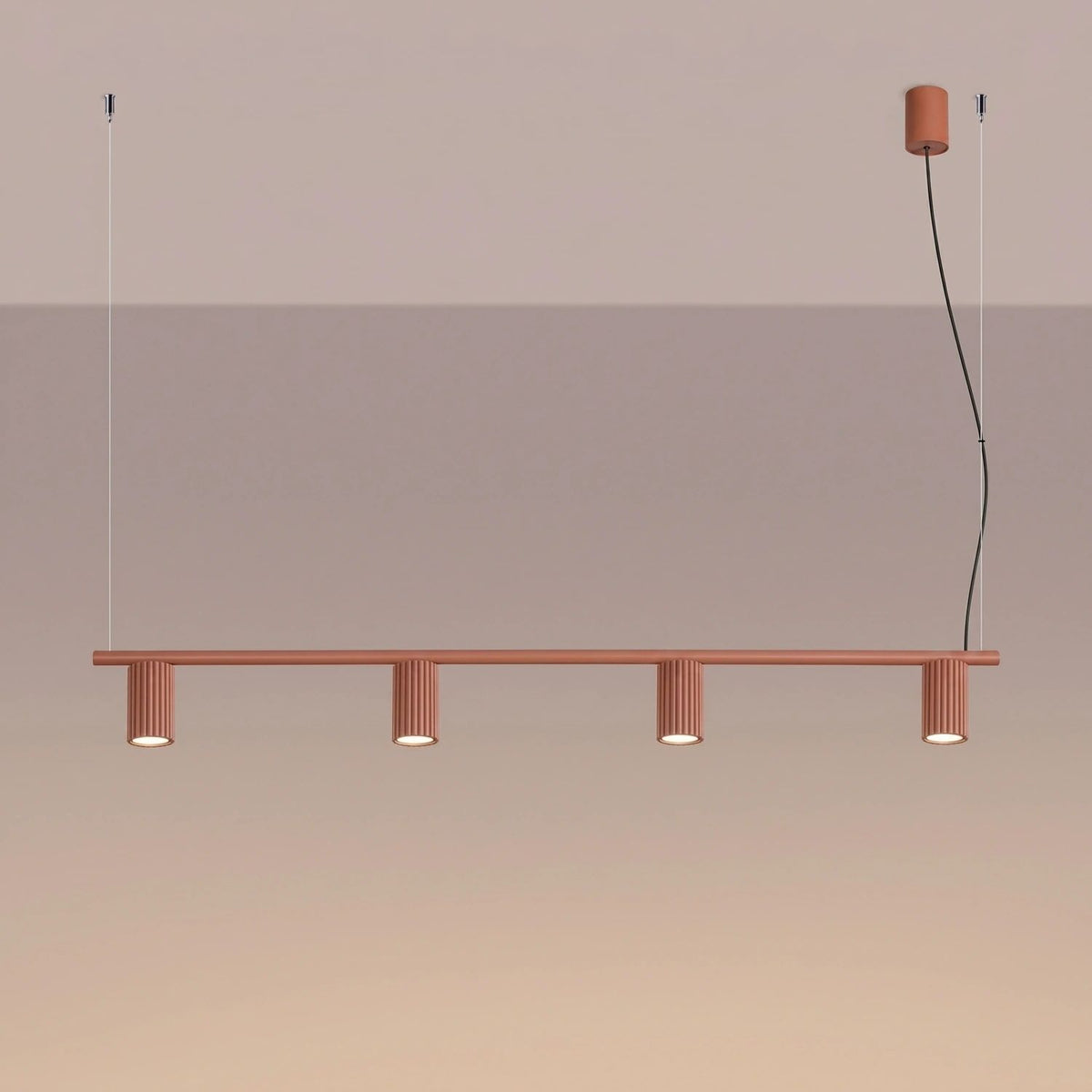
Design Hängelampe „Karbon“ 4-flammig - Ockerrot