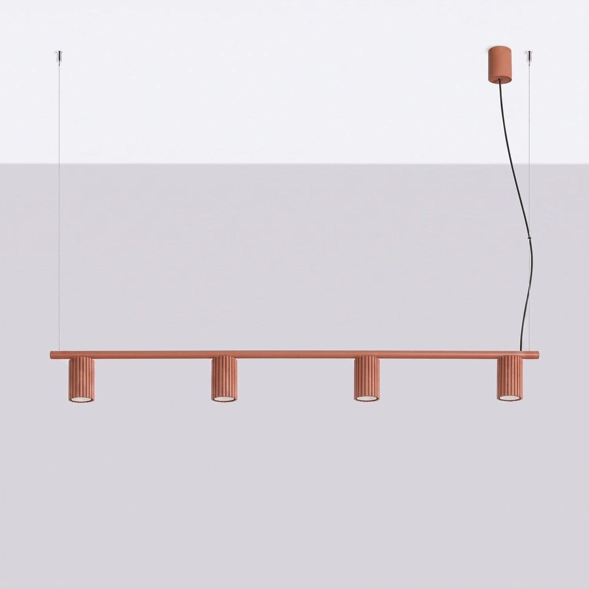 
Design Hängelampe „Karbon“ 4-flammig - Ockerrot