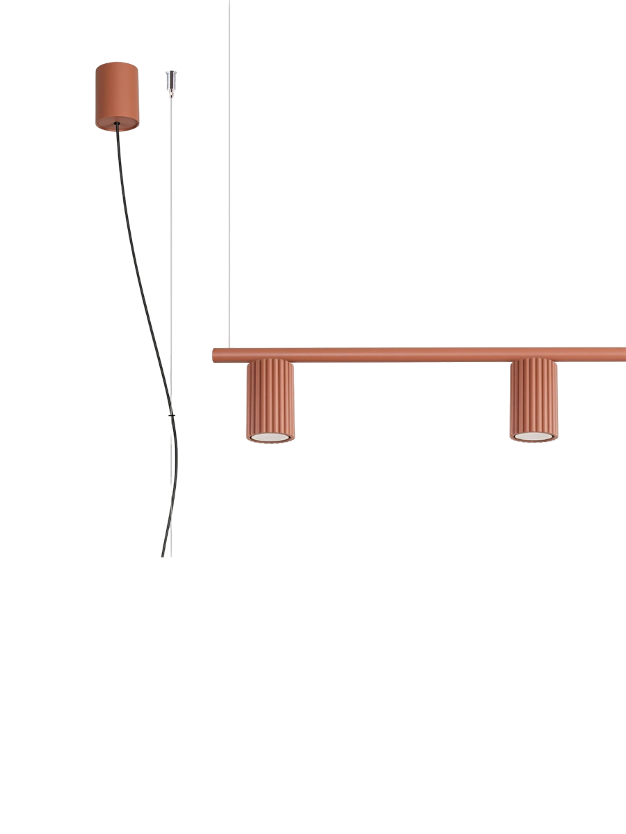 
Design Hängelampe „Karbon“ 4-flammig - Ockerrot