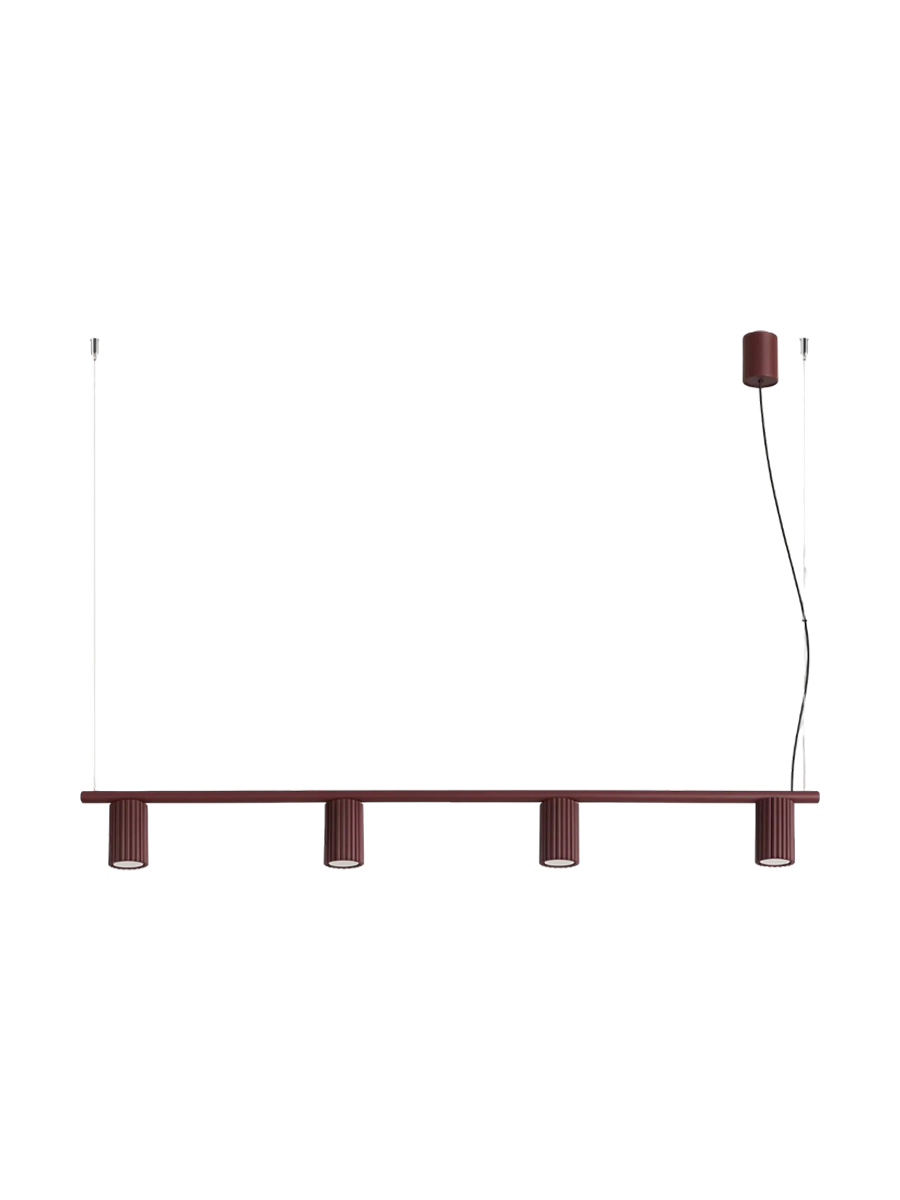 
Design Hängelampe „Karbon“ 4-flammig - Burgundrot