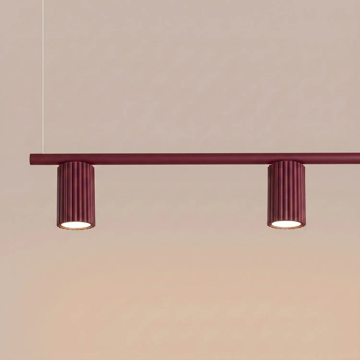 
Design Hängelampe „Karbon“ 4-flammig - Burgundrot
