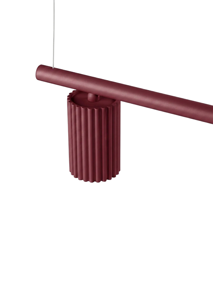
Design Hängelampe „Karbon“ 4-flammig - Burgundrot