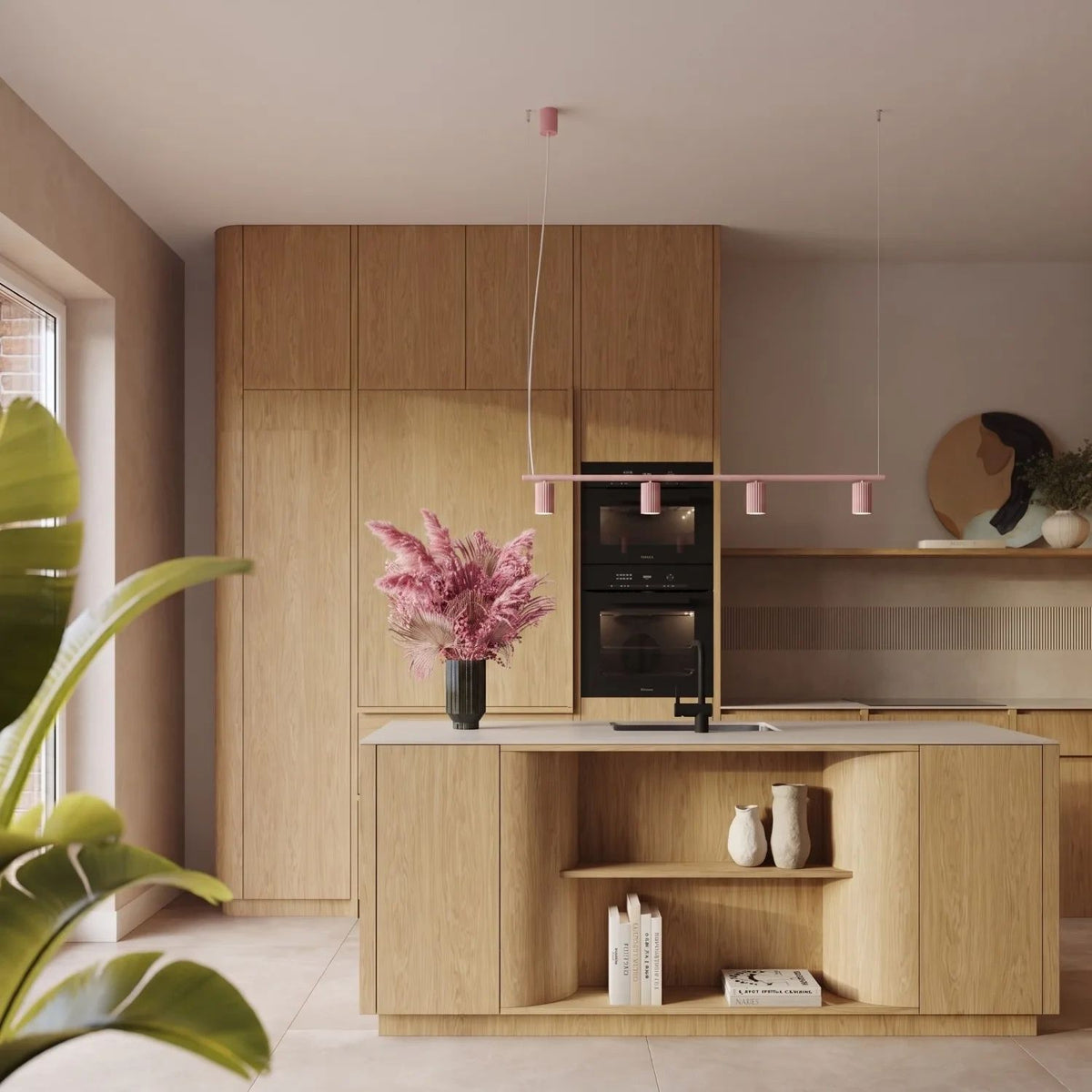 
Design Hängelampe „Karbon“ 4-flammig - Rosa