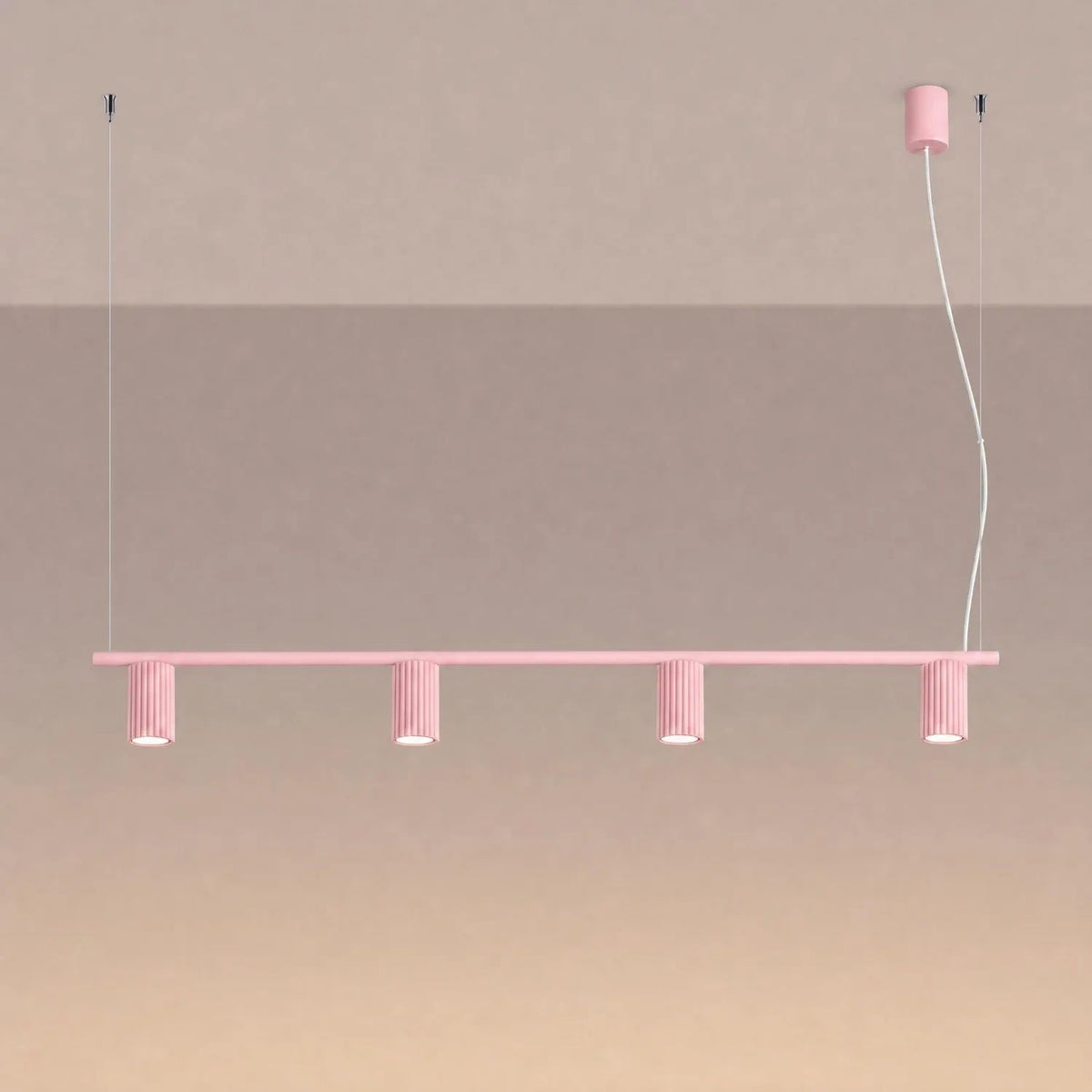 
Design Hängelampe „Karbon“ 4-flammig - Rosa