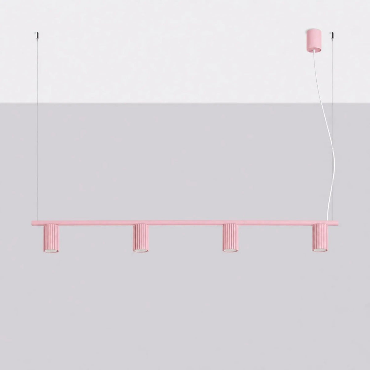 
Design Hängelampe „Karbon“ 4-flammig - Rosa