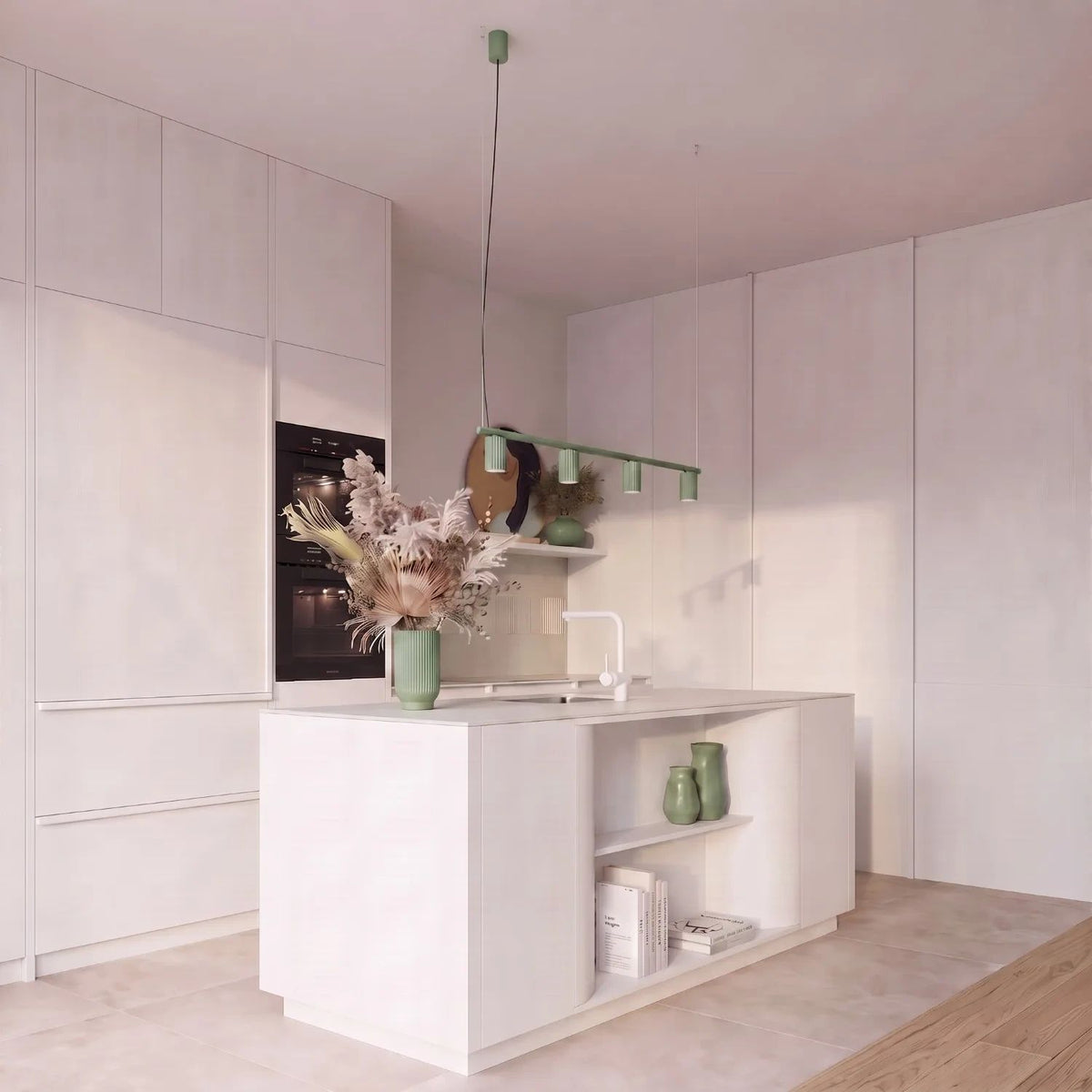
Lampada a sospensione di design «Karbon» a 4 luci - Verde salvia