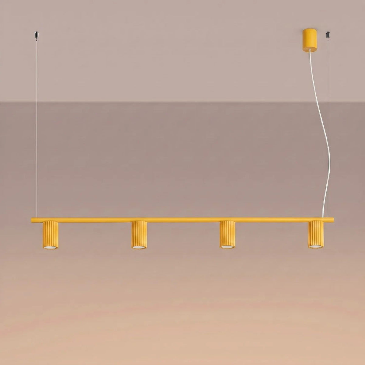 
Lampada a sospensione di design «Karbon» a 4 luci - Giallo
