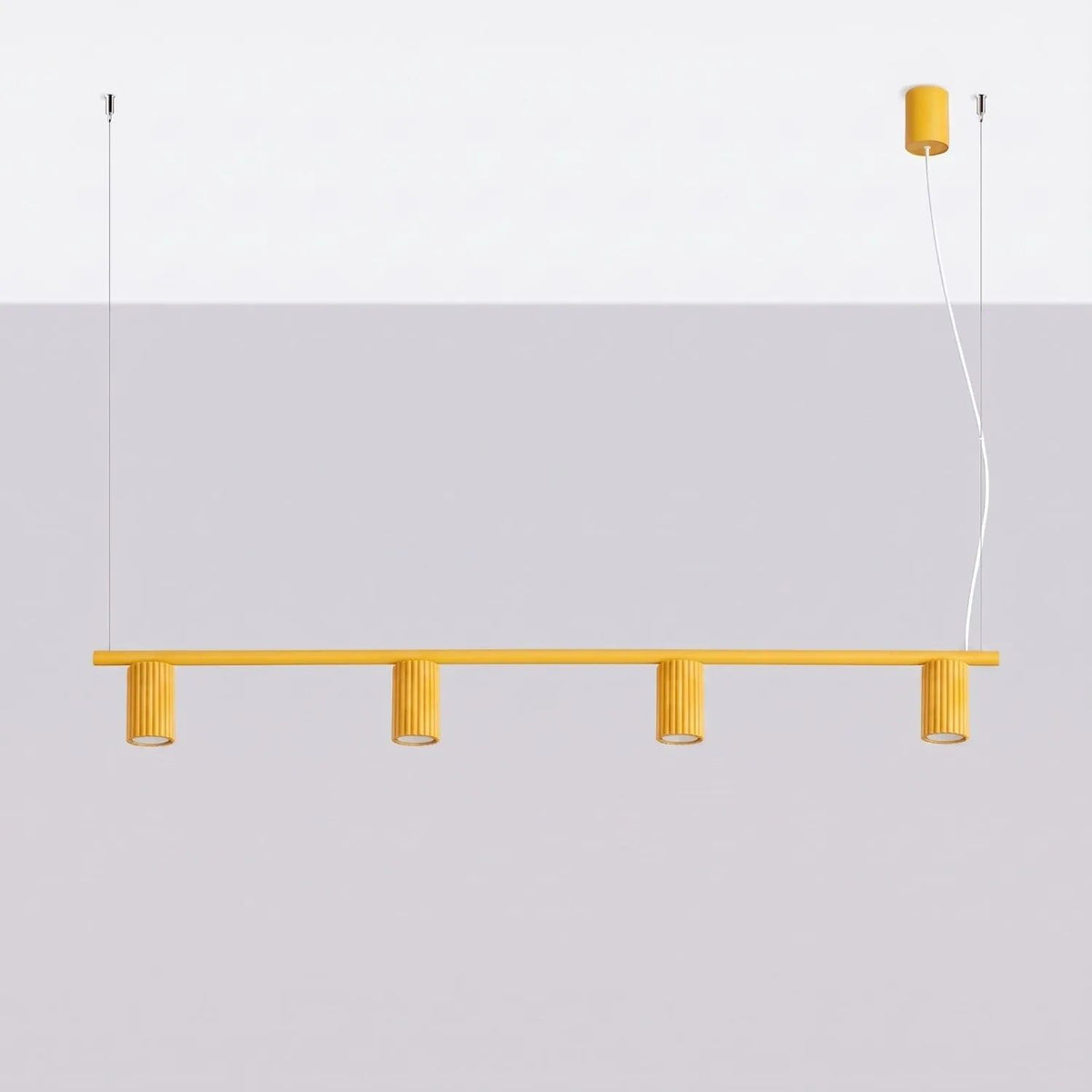 
Lampada a sospensione di design «Karbon» a 4 luci - Giallo