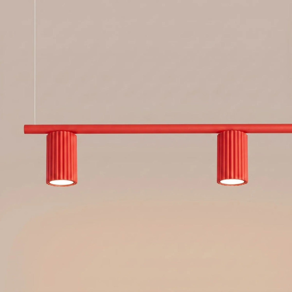 
Design Hängelampe „Karbon“ 4-flammig - Rot