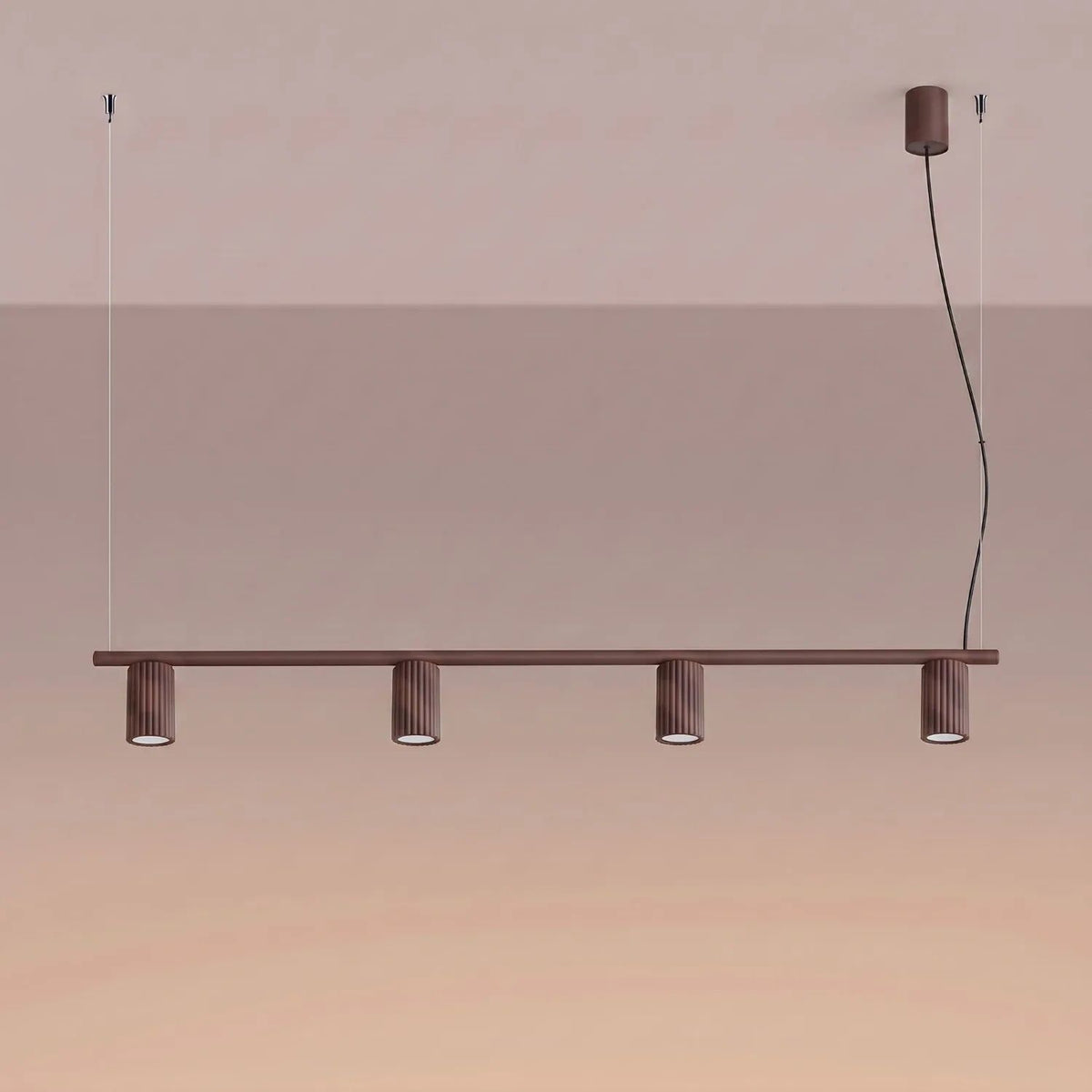 
Design Hängelampe „Karbon“ 4-flammig - Braun