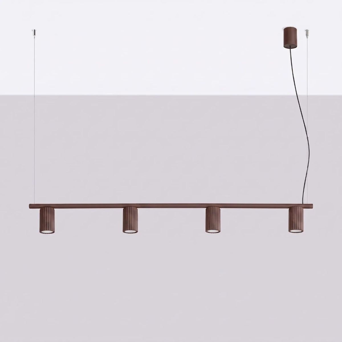 
Design Hängelampe „Karbon“ 4-flammig - Braun