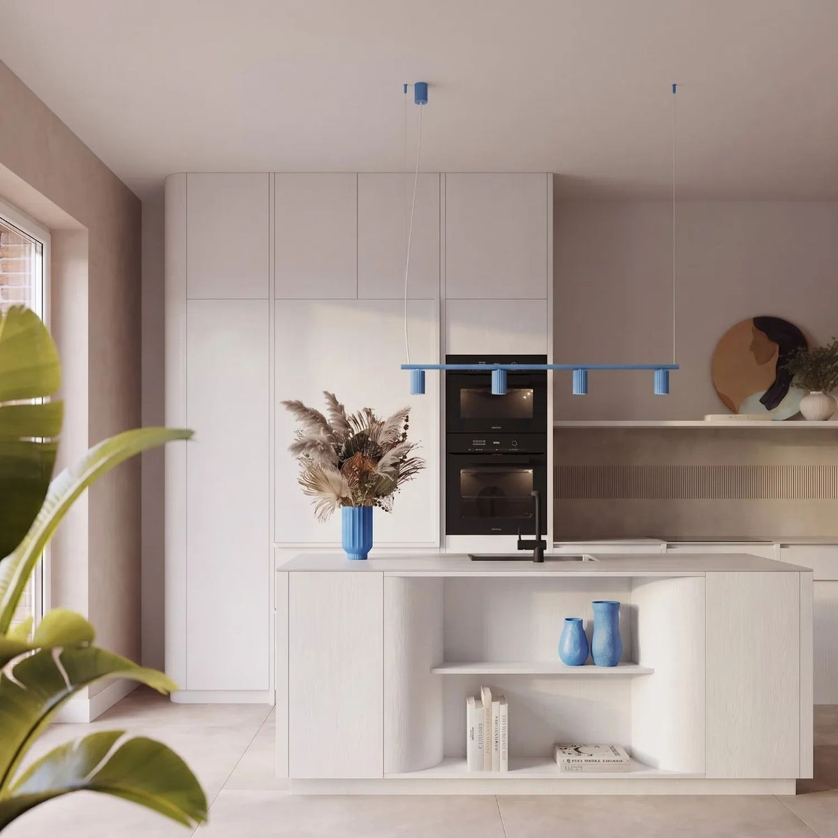 
Lampada a sospensione di design «Karbon» a 4 luci - Azzurro chiaro