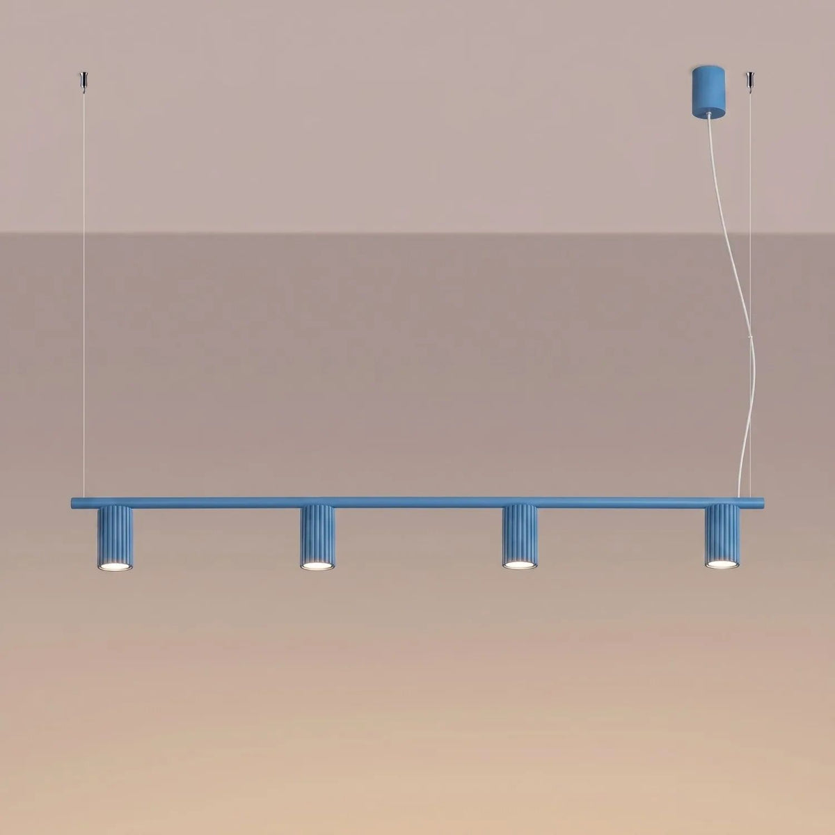 
Lampada a sospensione di design «Karbon» a 4 luci - Azzurro chiaro