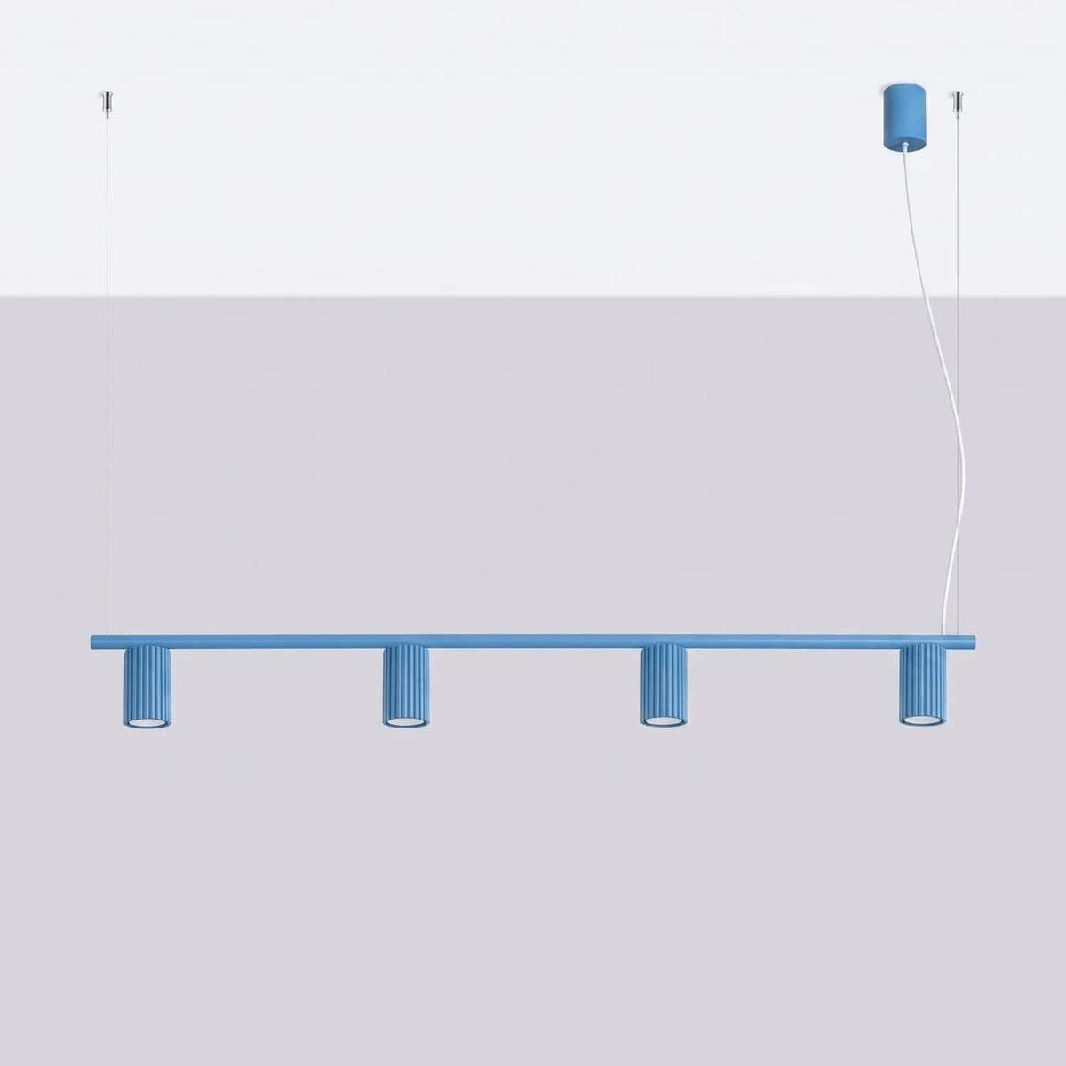 
Lampada a sospensione di design «Karbon» a 4 luci - Azzurro chiaro