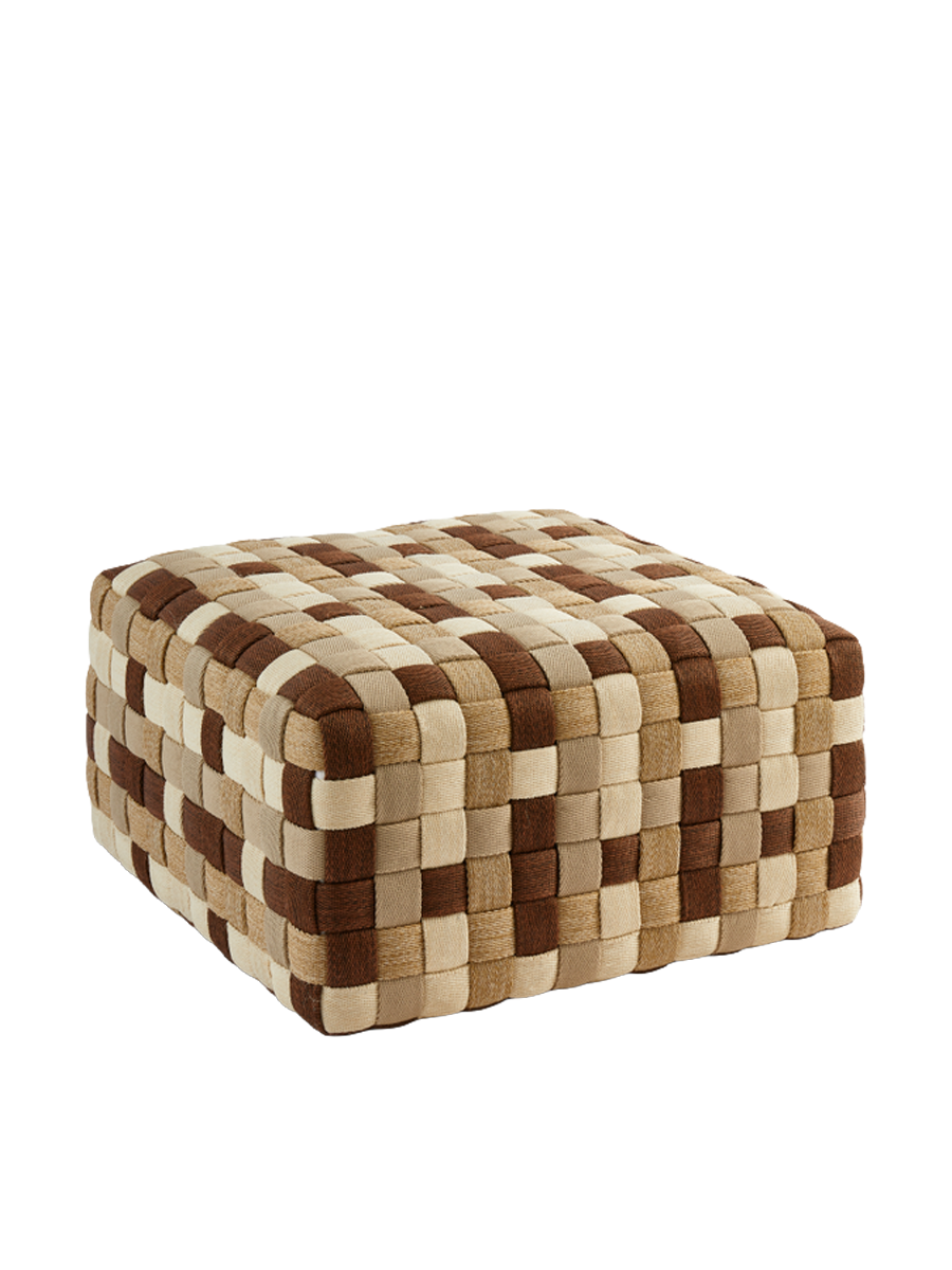 
Hand-braided Indoor/Outdoor Design Seat Pouf "Braided" - 60 x 60 x height 32 cm