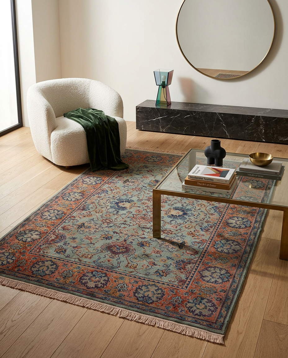 
Designer Rug "Bid Old", various sizes - Green / 170 x 240 cm
