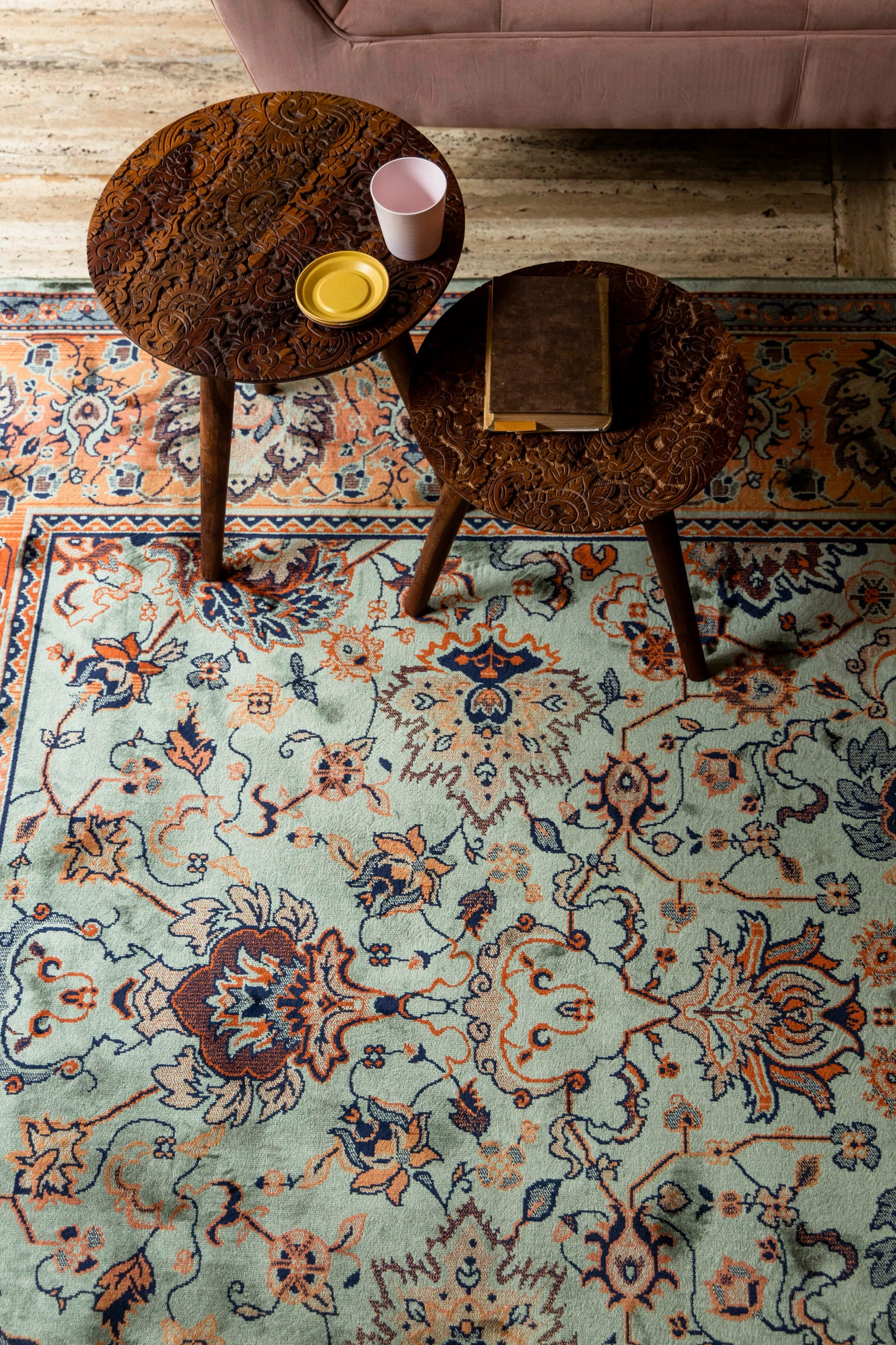 
Designer Rug "Bid Old", various sizes - Green / 200 x 300 cm