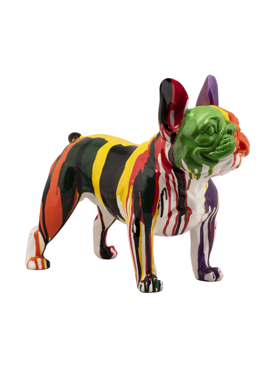 
Scultura di design realizzata a mano «Bulldog colorato» 41 x 25 cm