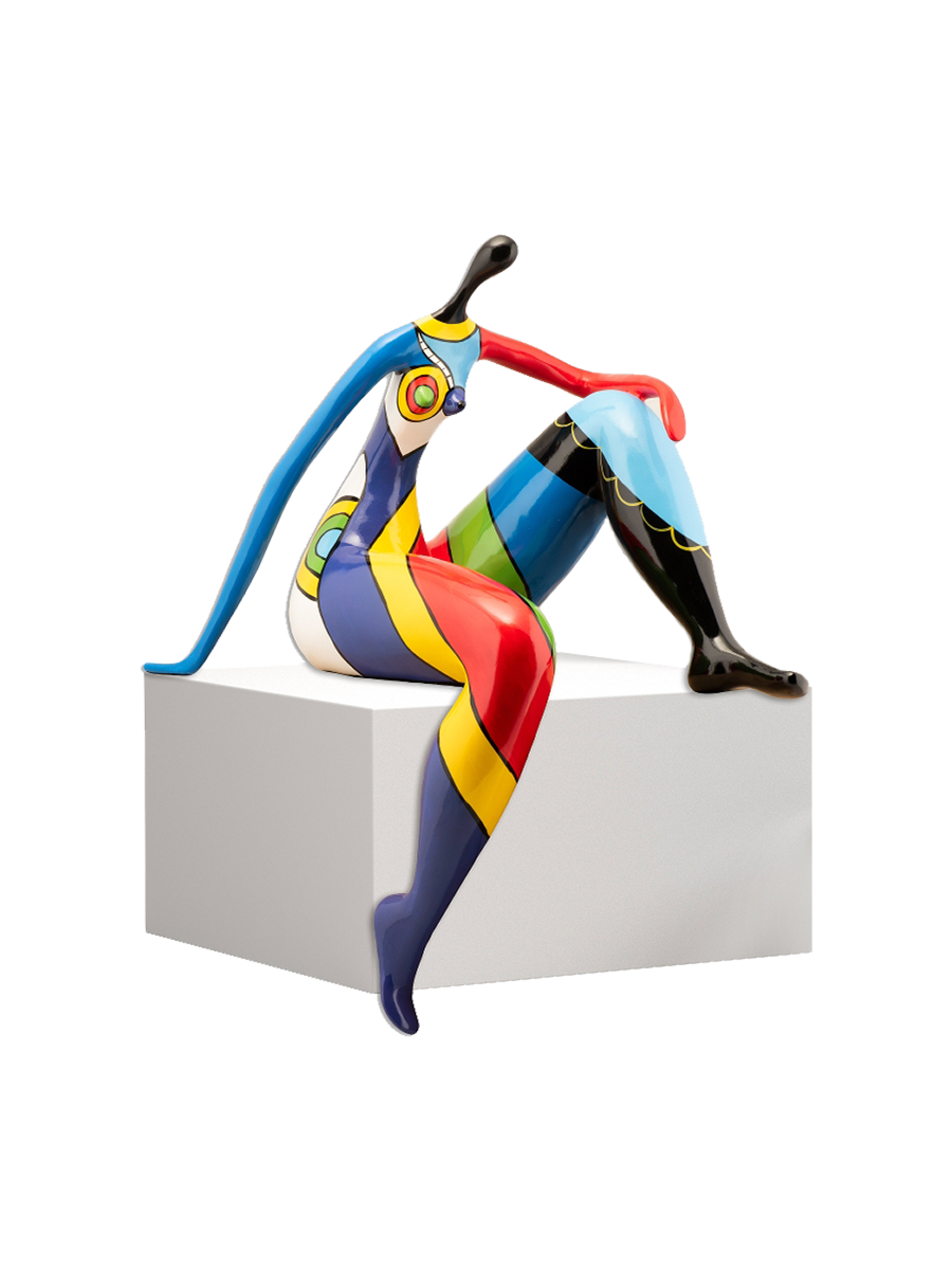 
Scultura di design realizzata a mano «Ragazza Flower Power» 68 x 59 cm