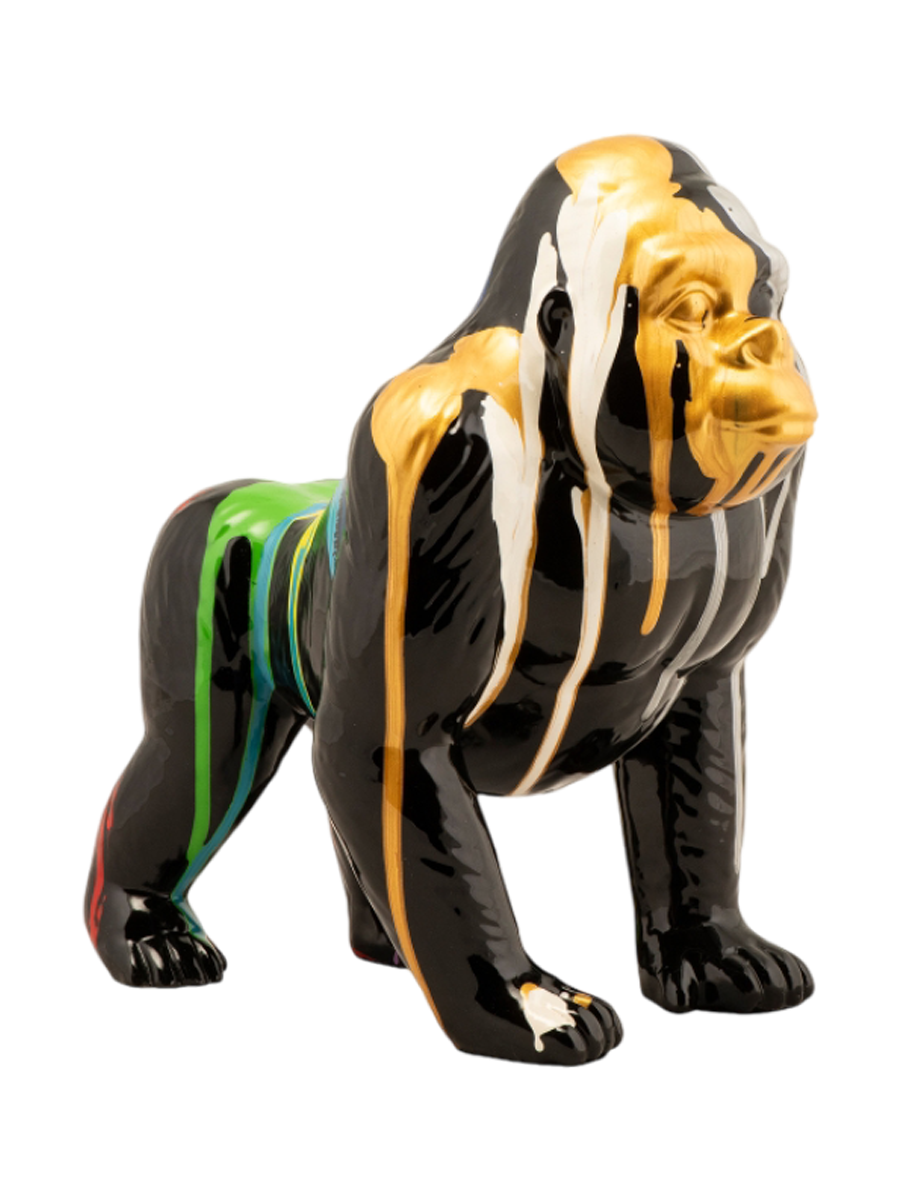 
Scultura di design realizzata a mano «Gorilla colorato» 25 x 17 cm