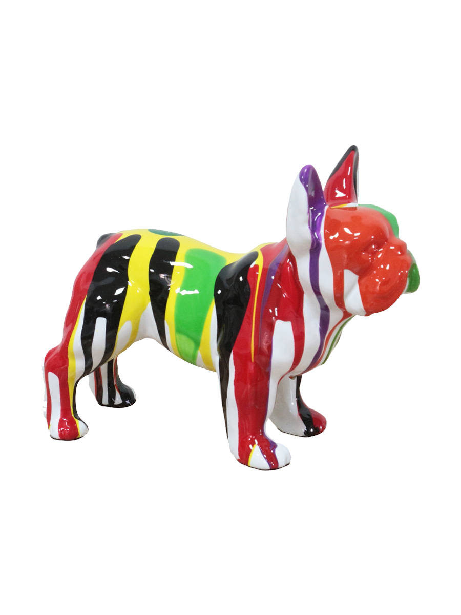 
Scultura di design realizzata a mano «Bulldog colorato» 20 x 10 cm