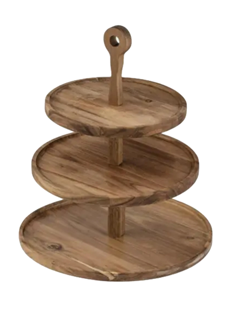 
Étagère à gâteaux « Gather » en bois d'acacia, 3 niveaux