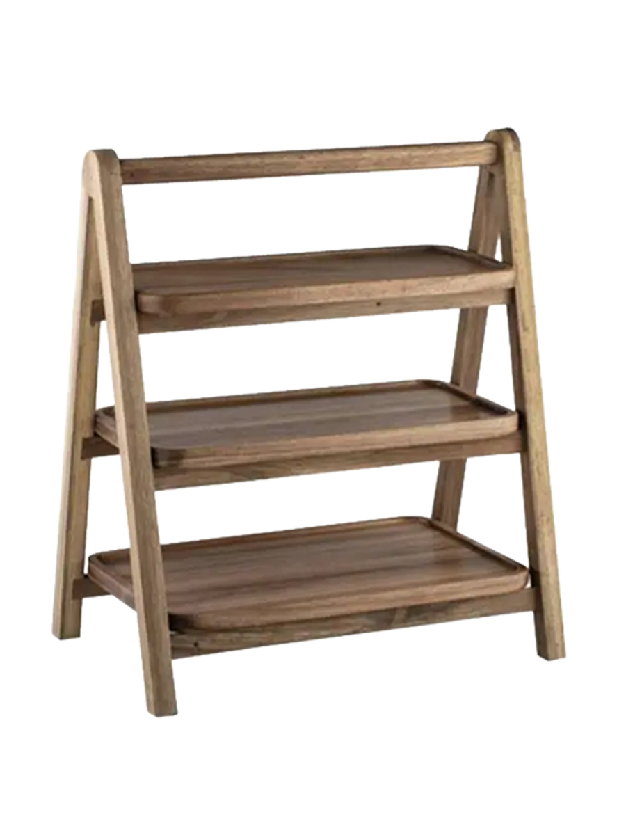 
Tour de service "Gather" en bois d'acacia de haute qualité, 3 étages