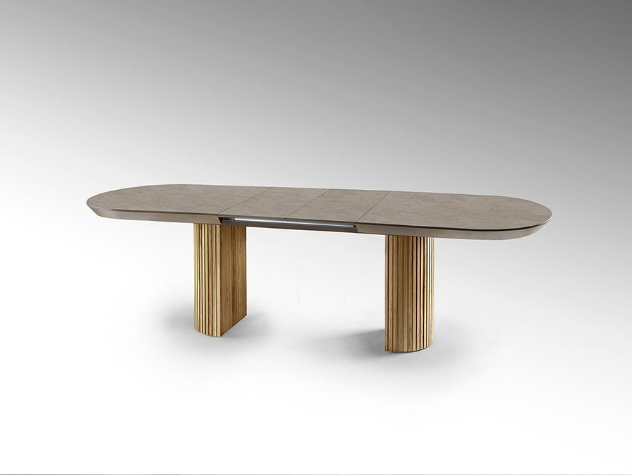 
Grande tavolo da pranzo allungabile di design «Irati» 206-286 cm - Naturale / Aspetto della pietra